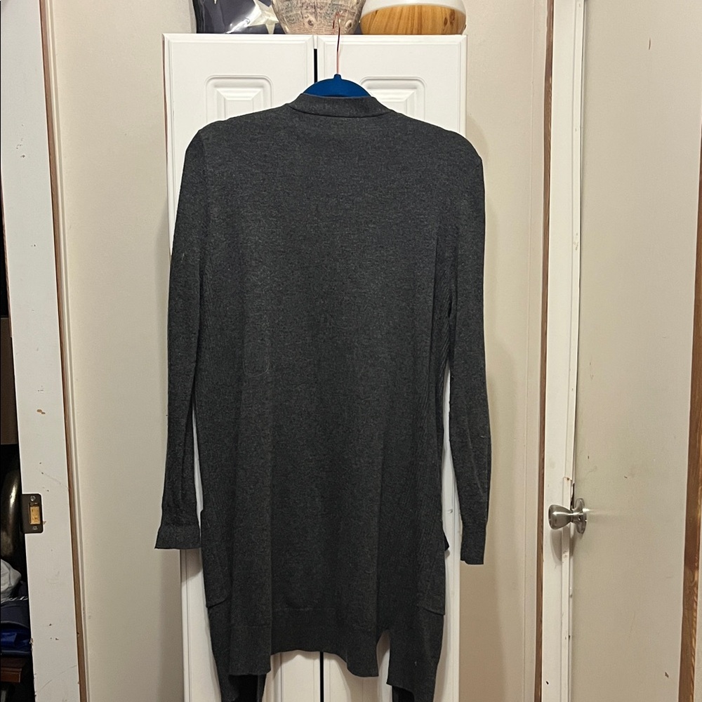 Matty M Charcoal Open-Front Long Cardigan - Picture 3 of 3